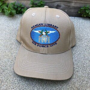 Vintage Ronald Reagan Library Air Force One Hat Mens Navy Command Caps Khaki Cap